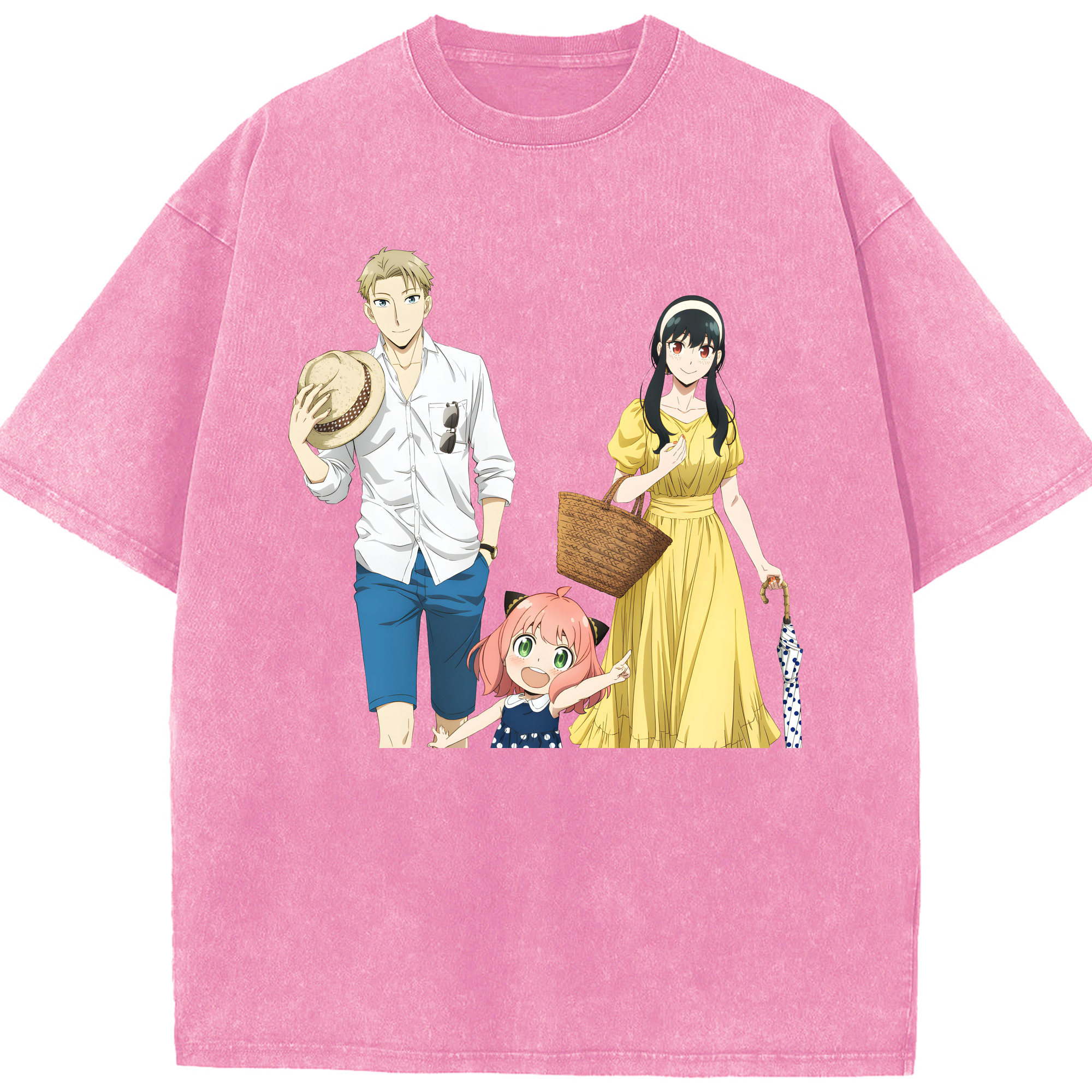（画像用） SPY×FAMILY间谍家家酒 綿100% ヴィンテージ風 半袖Tシャツ（フロントプリント）